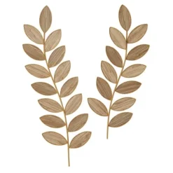 Wall Plaques-Kirkland's Home Metal And Reed Leaf Wall Plaques, Set Of 2 Brown