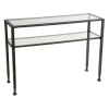 Console Tables-Kirkland's Home Metal And Tempered Glass Console Table Black