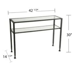 Console Tables-Kirkland's Home Metal And Tempered Glass Console Table Black