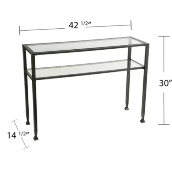 Console Tables-Kirkland's Home Metal And Tempered Glass Console Table Black