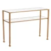 Console Tables-Kirkland's Home Metal And Tempered Glass Console Table Gold