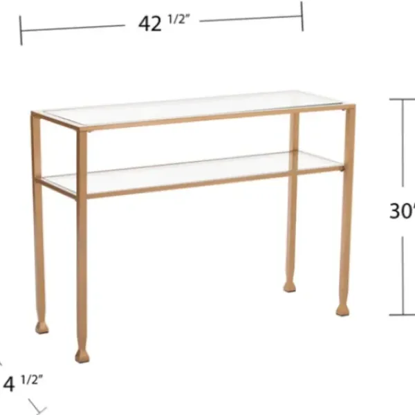 Console Tables-Kirkland's Home Metal And Tempered Glass Console Table Gold