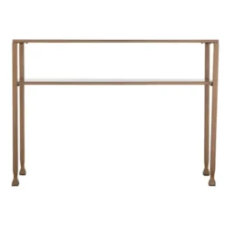 Console Tables-Kirkland's Home Metal And Tempered Glass Console Table Gold