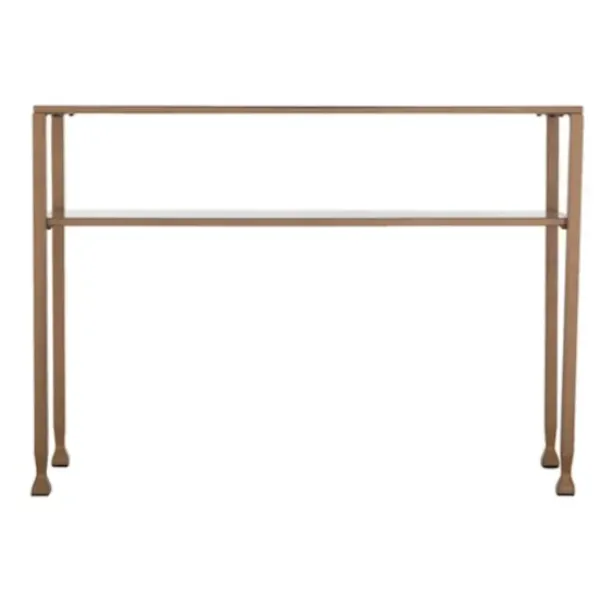 Console Tables-Kirkland's Home Metal And Tempered Glass Console Table Gold