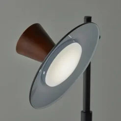 Table Lamps-Kirkland's Home Metal And Walnut Wood Table Lamp Black