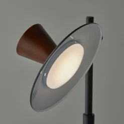 Table Lamps-Kirkland's Home Metal And Walnut Wood Table Lamp Black