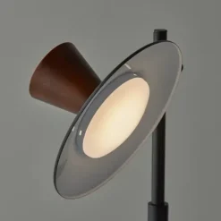 Table Lamps-Kirkland's Home Metal And Walnut Wood Table Lamp Black