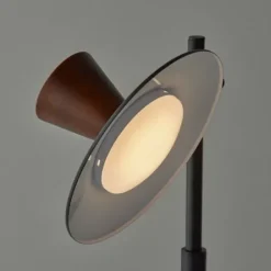 Table Lamps-Kirkland's Home Metal And Walnut Wood Table Lamp Black