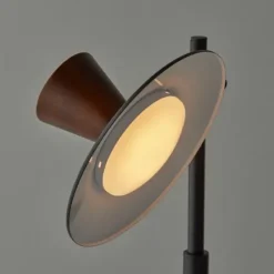 Table Lamps-Kirkland's Home Metal And Walnut Wood Table Lamp Black