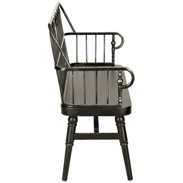 Entryway Furniture-Kirkland's Home Metal And Wood Amy Bench Black