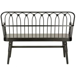 Entryway Furniture-Kirkland's Home Metal And Wood Amy Bench Black