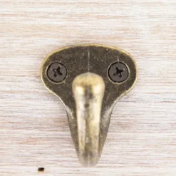 Hooks-Kirkland's Home Metal And Wood Bath Sign With Hooks