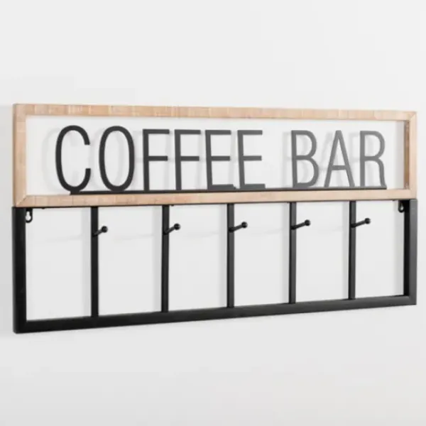 Hooks-Kirkland's Home Metal And Wood Coffee Bar Wall Hooks