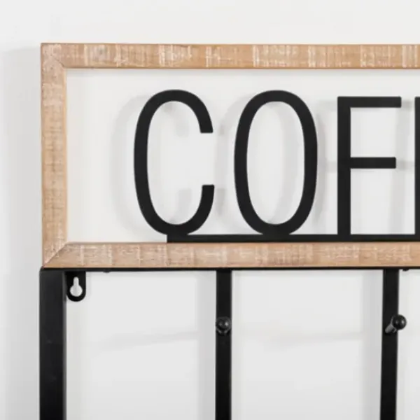 Hooks-Kirkland's Home Metal And Wood Coffee Bar Wall Hooks