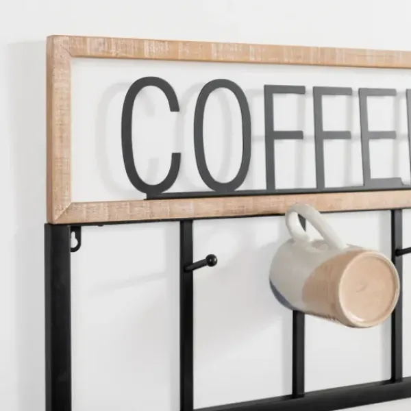 Hooks-Kirkland's Home Metal And Wood Coffee Bar Wall Hooks