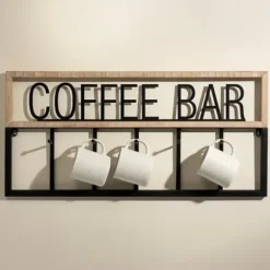 Hooks-Kirkland's Home Metal And Wood Coffee Bar Wall Hooks