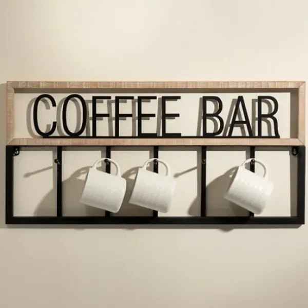 Hooks-Kirkland's Home Metal And Wood Coffee Bar Wall Hooks