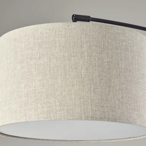 Floor Lamps-Kirkland's Home Metal Arched Oversized Shade Floor Lamp Black