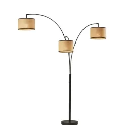 Floor Lamps-Kirkland's Home Metal 3-Arm Arched Floor Lamp Black