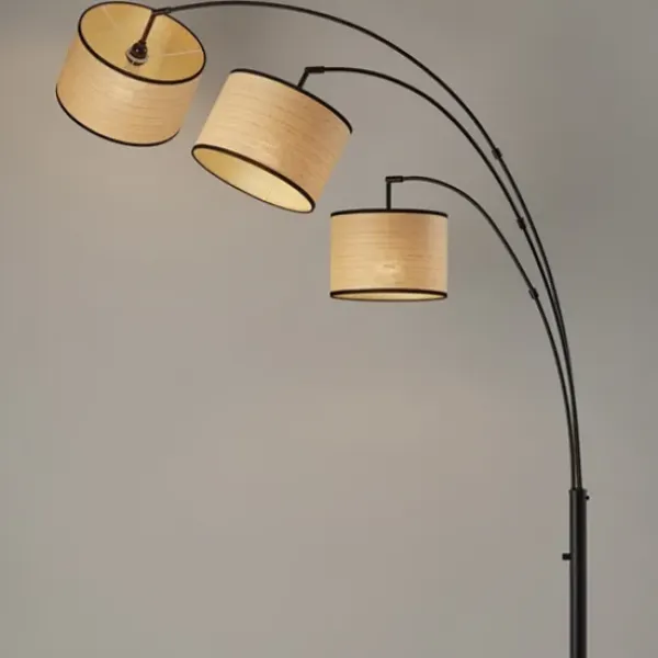 Floor Lamps-Kirkland's Home Metal 3-Arm Arched Floor Lamp Black