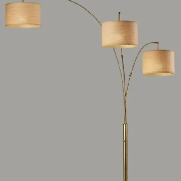 Floor Lamps-Kirkland's Home Metal 3-Arm Arched Floor Lamp Gold
