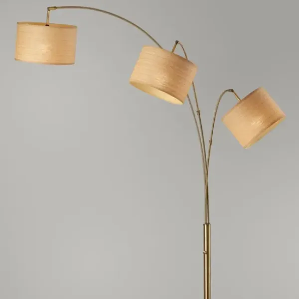 Floor Lamps-Kirkland's Home Metal 3-Arm Arched Floor Lamp Gold