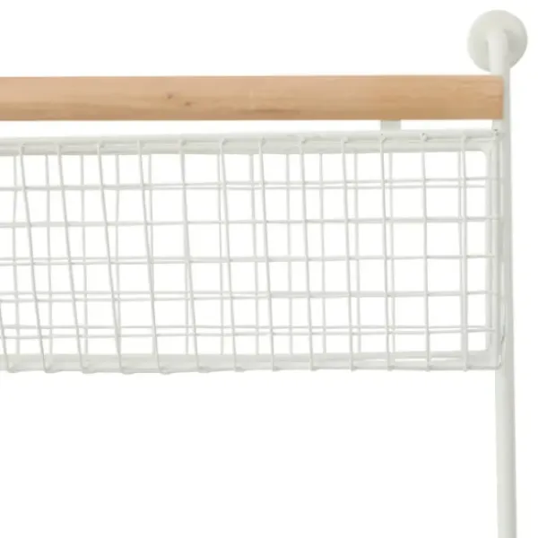 Wall Storage-Kirkland's Home Metal 4-Basket Wall Shelf White