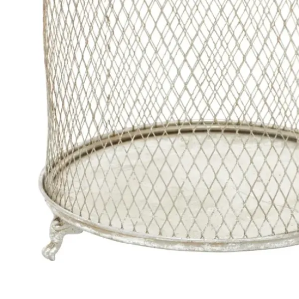 Lanterns-Kirkland's Home Metal Bird Cage Cloche Lanterns, Set Of 2 Silver