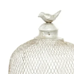 Lanterns-Kirkland's Home Metal Bird Cage Cloche Lanterns, Set Of 2 Silver