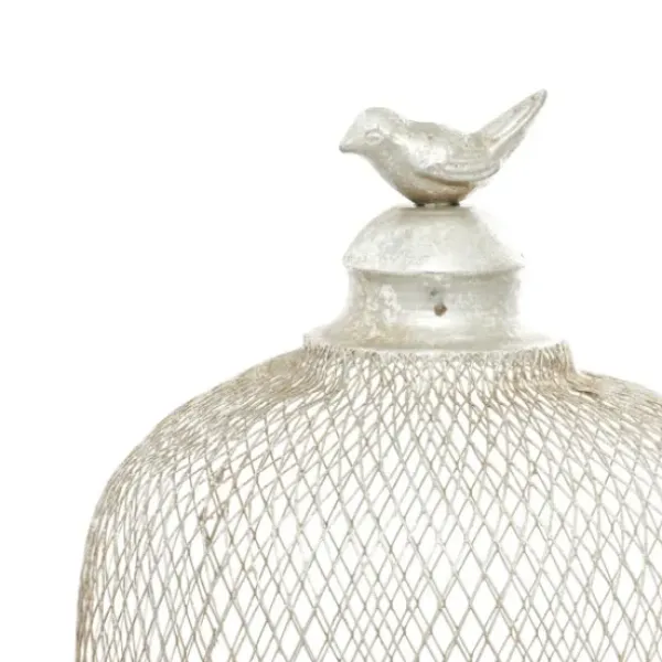 Lanterns-Kirkland's Home Metal Bird Cage Cloche Lanterns, Set Of 2 Silver