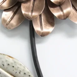 Wall Plaques-Kirkland's Home Metal Blush Romantic Flower Stem Wall Sculpture Pink/Green