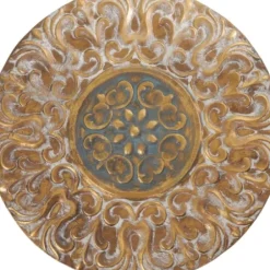 Wall Plaques-Kirkland's Home Metal Carved Floral Wall Sculpture Gold