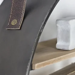 Shelves-Kirkland's Home Metal Circle Wall Shelf With Leather Strap