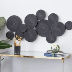 Wall Plaques-Kirkland's Home Metal Circles Wall Plaque Black