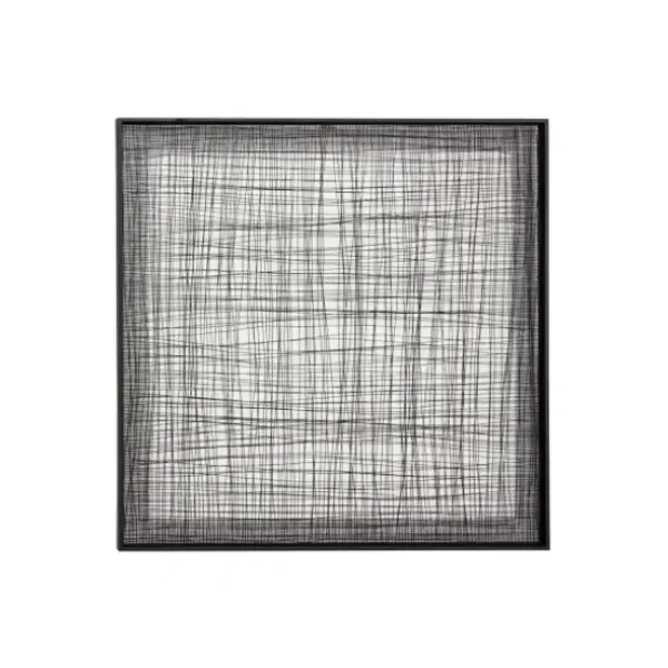 Wall Plaques-Kirkland's Home Metal Crosshatch Mesh Framed Wall Sculpture Black