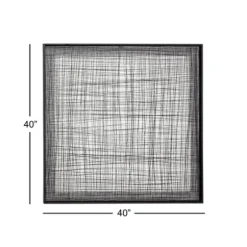 Wall Plaques-Kirkland's Home Metal Crosshatch Mesh Framed Wall Sculpture Black