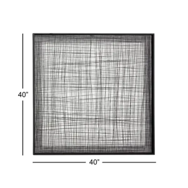Wall Plaques-Kirkland's Home Metal Crosshatch Mesh Framed Wall Sculpture Black