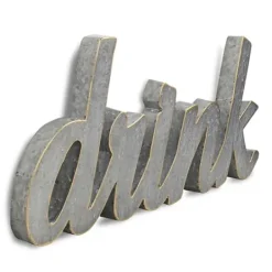 Wall Quotes & Signs-Kirkland's Home Metal Cursive Drink Sign Gray