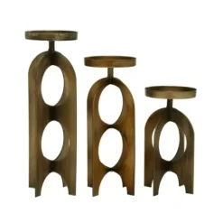 Candle Holders-Kirkland's Home Metal Cutout Candle Holders, Set Of 3 Gold