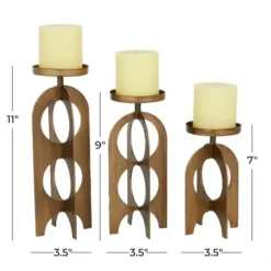 Candle Holders-Kirkland's Home Metal Cutout Candle Holders, Set Of 3 Gold