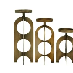 Candle Holders-Kirkland's Home Metal Cutout Candle Holders, Set Of 3 Gold