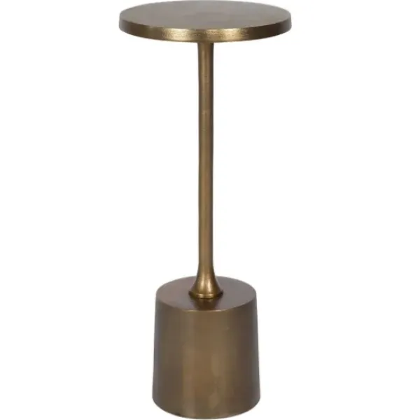 Accent & End Tables-Kirkland's Home Metal Cylinder Base Cocktail Table Gold