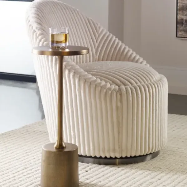Accent & End Tables-Kirkland's Home Metal Cylinder Base Cocktail Table Gold