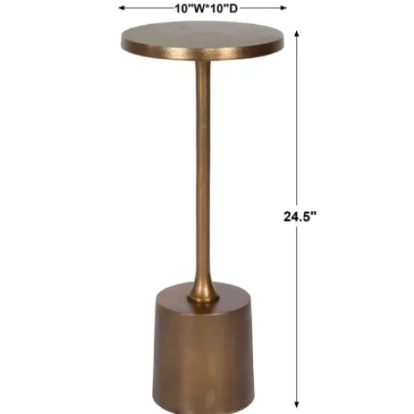 Accent & End Tables-Kirkland's Home Metal Cylinder Base Cocktail Table Gold