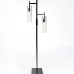 Floor Lamps-Kirkland's Home Metal Cylinder Shade Floor Lamp Black