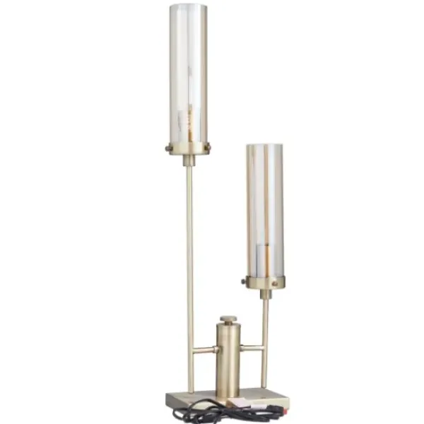 Table Lamps-Kirkland's Home Metal Double Stem Table Lamp Gold