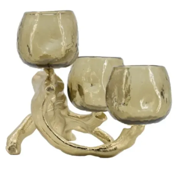 Candle Holders-Kirkland's Home Metal Driftwood Votive Candle Holder Gold