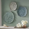 Wall Plaques-Kirkland's Home Metal Feather Round Wall Plaques, Set Of 3 Blue