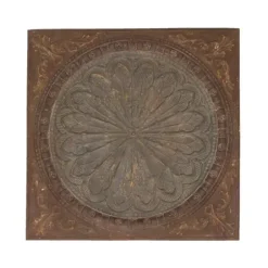 Wall Plaques-Kirkland's Home Metal Floral Medallion Wall Plaque Brown