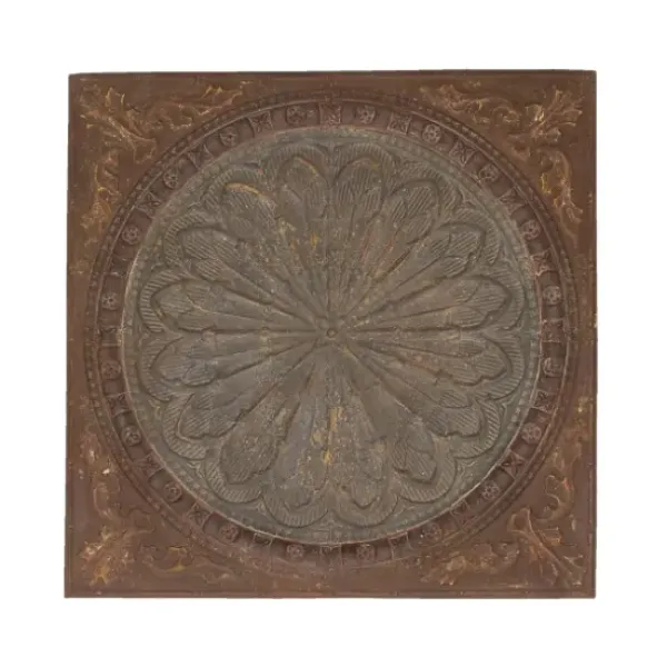 Wall Plaques-Kirkland's Home Metal Floral Medallion Wall Plaque Brown